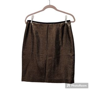 NWT Tory Burch gold/black metallic pencil skirt , size 8. Sexy/modest, f…